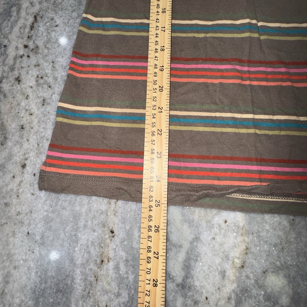 VTG Y2K Aeropostale Polo Shirt Brown Striped Preppy 2000s Size L Short Sleeve - Picture 4 of 6